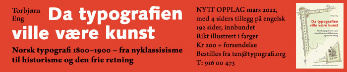 Annonse for Da typografien ville være kunst