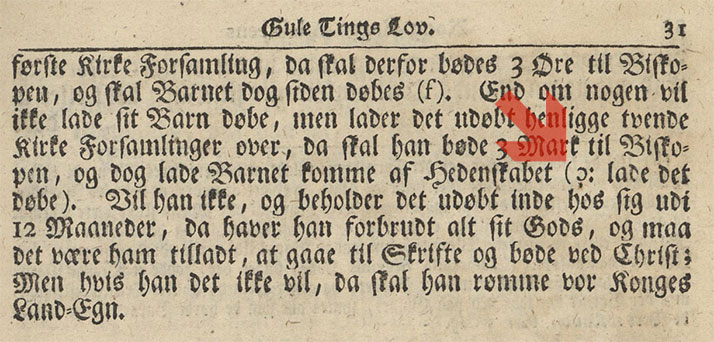 Eksempel på bruk av forklaringstegn 1751.