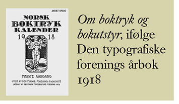 Norsk boktryk kalender 1918 om typografisk stil