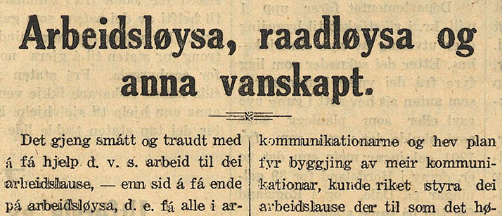 Gula tidend med tittel med aa, brødtekst med á